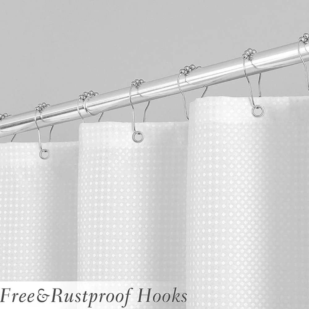 Blue and white water repellent fabric shower curtain by Hokibero - 72” x 72”